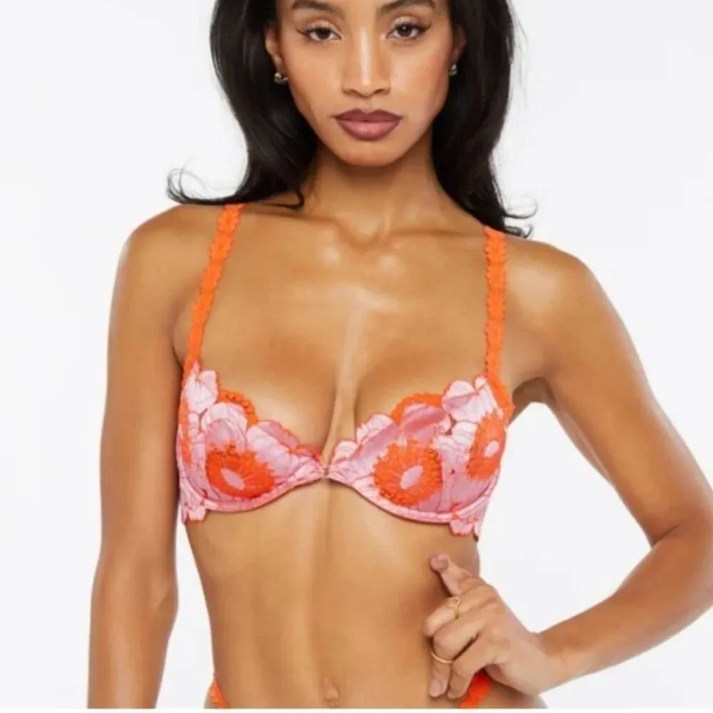 Savage x Fenty Perfect Poppies Unlined Lace Demi Bra